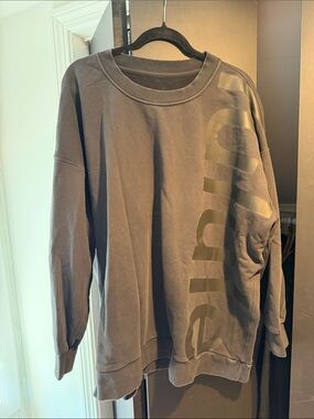 lululemon athletica Charcoal Gray Crewneck Sweatshirt with Tonal Logo